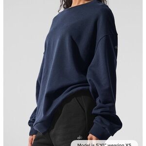 ALO Yoga Navy Crew Neck Sweater